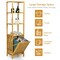 Natural Wicker Laundry Hamper Tower with 3 Tier Storage Shelving